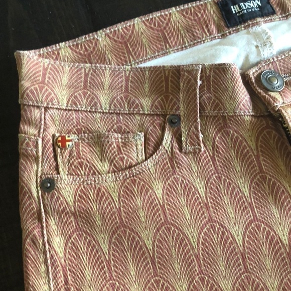 Hudson “Nico” Super Skinny Mid Rise Nouveau Denim AllOver Print 26 Jeans Neutral - Picture 8 of 14
